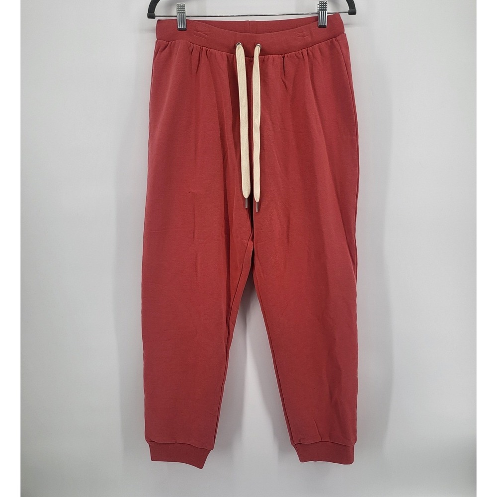 Outerknown Brick Red Jogger Track Pants with Cream Drawstring